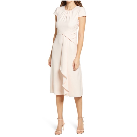 Vince Camuto Dresses & Skirts - Vince Camuto Satin Cap Sleeve Midi Dress, Size 2 - Pink (light pink) 🤩B2